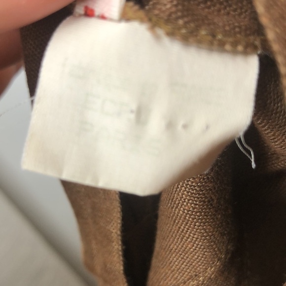 VINTAGE ECRU PARIS BROWN PLEATED SKIRT - Picture 6 of 6